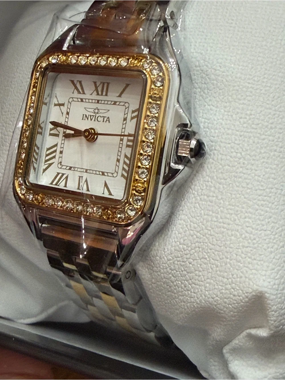Invicta Women's Two-Tone Crystal Accent Square Watch